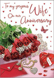 This romantic anniversary card design feels like a lovingly prepared arrangement you might find awaiting someone in a Highams Park living room at dusk. In the centre, a lush cluster of red roses spills gracefully across the scene, their velvety petals richly saturated in deep crimson tones that suggest heartfelt passion and enduring love. The blooms are framed by fresh, textured greenery, adding a gentle contrast between the softness of the petals and the crispness of the leaves, reminiscent of the natural greenery around Highams Park Lake. Beneath and beside the flowers, a softly folded envelope rests, hinting at a handwritten message, while a small heart-shaped box and a glint of jewellery bring a sense of treasured keepsakes exchanged over the years. Tiny heart-shaped decorations and delicate, jewel-like accents are scattered around, catching the soft light in little flashes that feel like captured moments of joy. A single butterfly motif appears to flutter near the arrangement, adding a light, whimsical touch that suggests new chapters even within a long-shared story. The palette leans into warm reds, blush tones, and creamy highlights, while the lighting remains gentle and flattering, like late-afternoon sun falling through a Highams Park window. Together, these carefully chosen details evoke not just a greeting card, but a whole mood of tenderness, gratitude, and renewed promises between two people marking another year of love.